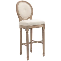 HOMCOM Barhocker in Vintage-Design, mit Fußstütze und Nivilierfüßen, 50 cm x 54 cm x 119 cm, Braun + Cremeweiß(m-1)