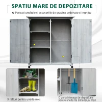 Outsunny Magazie pentru Scule de Gradina din Lemn de Brad Impermeabil, 110x55x117cm(m-4)