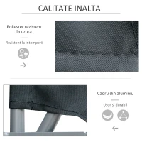 Outsunny Cortina cu Baldachin care se Inchide din Poliester Gri Inchis(m-6)
