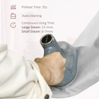 HOMCOM Clothes Steamer, 1200W Portable Handheld Garment Steamer for Home and Travel, Wrinkle Remover with Detachable Water Tank, Fast Heat-up, Grey(m-8)