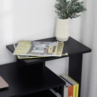 HOMCOM Computer Desk with Sliding Keyboard Tray Storage Drawer Shelf Home Office Workstation Black(m-11)