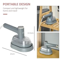 HOMCOM Clothes Steamer, 1200W Portable Handheld Garment Steamer for Home and Travel, Wrinkle Remover with Detachable Water Tank, Fast Heat-up, Grey(m-7)