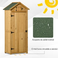 Outsunny sopron de Gradina din Lemn Impermeabil, 77x54.2x179 cm, Galben(m-6)