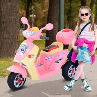 HOMCOM Electric Ride on Motorcycle-Pink(m-2)