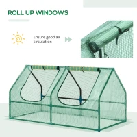 Outsunny Mini Greenhouse, Small Plant Grow House for Outdoor with Durable PE Cover, Observation Windows, 120 x 60 x 60 cm, Green(m-5)