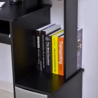 HOMCOM Computer Desk with Sliding Keyboard Tray Storage Drawer Shelf Home Office Workstation Black(m-12)