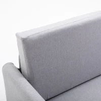 HOMCOM Loveseat Armchair, Grey, Linen Upholstery, Modern Style,  w/Armrest(m-8)