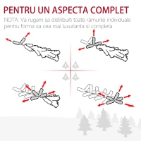 Brad de Crăciun HOMCOM 180cm, Pin artificial cu 696 de ramuri, bază rabatabilă detașabilă(m-6)