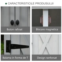 Outsunny Magazie pentru Scule de Gradina din Lemn de Brad Impermeabil, 110x55x117cm(m-5)