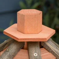 PawHut Wooden Bird Table Bird Feeding Station Playstand with Roof 130Hcm for Outdoor Brown(m-9)