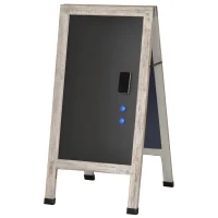 Vinsetto Painel publicitario Magnético Dobrável com Dupla Face cavalete de Madeira com Apagador 2 Imás e 5 Gizes 51x58x98,5cm Preto e Madeira(m-1)