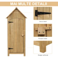 Outsunny Magazie de Scule de Gradina din Lemn Impermeabila cu Usi si Rafturi, 77.5x54.2x179.5 cm(m-6)