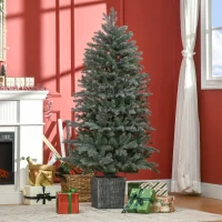 HOMCOM 5ft Tall Artificial Christmas Tree with Realistic Branches, Pot Stand and 1140 Tips, Xmas Decoration, Green(m-2)