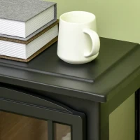 HOMCOM Freestanding Electric Fireplace, 3 Sided, Quiet with LED Flame Effect, Level-less Temperature Control, Black(m-8)