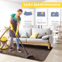 HOMCOM Brown Fluffy Rug, Shaggy Area Rugs Carpet for Living Room, Bedroom, Dining Room(m-6)