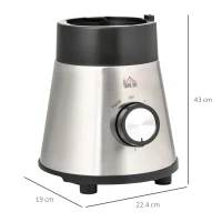 HOMCOM Blender Smoothie Maker, 900W Countertop Blender with 5 Speed Setting, Pulse Function, 1.5L Mix Cup, Portable Cup and Grinder for Ice, Fruit, Vegetable and Nut(m-3)