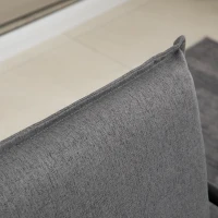 HOMCOM Fauteuil de salon assise revêtement synthétique avec accoudoir structure en acier 65,5Ll x 85P x 85H cm gris(m-9)