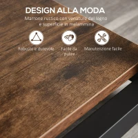 HOMCOM Libreria Verticale in Stile Industriale Vintage, Scaffale Salvaspazio con 6 Mensole in Legno e Metallo Nero, 80x30x180cm(m-5)