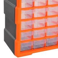 DURHAND Organizador de Ferragens Armário Organizador de Ferragens com 60 Gavetas de PP 38x16x47,5cm Cinza e Laranja(m-7)