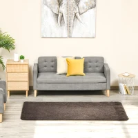 HOMCOM Brown Fluffy Rug, Shaggy Area Rugs Carpet for Living Room, Bedroom, Dining Room(m-2)