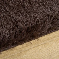 HOMCOM Brown Fluffy Rug, Shaggy Area Rugs Carpet for Living Room, Bedroom, Dining Room(m-9)