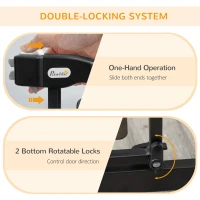 PawHut Pressure Fit Safety Gate for Doorways and Staircases, Dog Gate with Auto Closing Door, Double Locking, Acrylic Panel, 76-82 cm - Black(m-4)