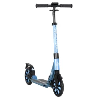 HOMCOM Adult Kick Scooter, with Dual Shock Absorber and ABEC-9 Bearing - Blue(m-10)
