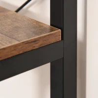 HOMCOM Libreria Verticale in Stile Industriale Vintage, Scaffale Salvaspazio con 6 Mensole in Legno e Metallo Nero, 80x30x180cm(m-7)