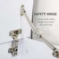 HOMCOM Wooden Storage Box Clothes Toy Chest Bench Seat Ottoman Bedding Blanket Trunk Container with Lid - White(m-7)