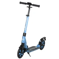 HOMCOM Adult Kick Scooter, with Dual Shock Absorber and ABEC-9 Bearing - Blue(m-1)