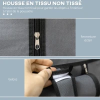 HOMCOM Armoire penderie multi-rangement - 6 étagères, 1 barre - non tissé gris(m-5)