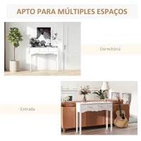 HOMCOM Mesa Consola Elegante Móvel de Entrada com 3 Gavetas 100x32x85cm Branco(m-5)