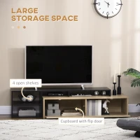 HOMCOM TV Comoda pentru televizoare de pana la 32"-65", suport TV cu rafturi de depozitare si dulap pentru camera de zi(m-4)