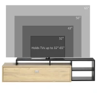 HOMCOM TV Comoda pentru televizoare de pana la 32"-65", suport TV cu rafturi de depozitare si dulap pentru camera de zi(m-6)