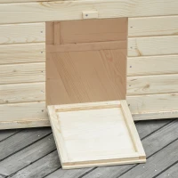 PawHut Wooden Duck House Poultry Coop for 2-4 Ducks with Openable Roof Raised Feet Air Holes Natural(m-9)