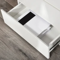 HOMCOM Chest of Drawers, 5 Drawers Storage Cabinet Floor Tower Cupboard for Bedroom Living Room, White(m-9)