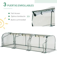 Outsunny Invernadero Caseta 300x100x80cm para Jardín Terraza Cultivo de Plantas Semilla Invernadero de Jardín Vivero Casero tipo Túnel Marco Acero y PVC(m-5)