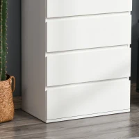 HOMCOM Chest of Drawers, 5 Drawers Storage Cabinet Floor Tower Cupboard for Bedroom Living Room, White(m-8)