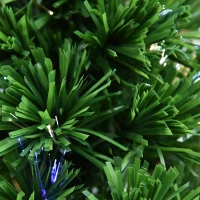 HOMCOM 60cm 2ft Pre-Lit Fiber Optic Christmas Tree Artificial Spruce Tree Multi-Color w/ Stand(m-9)