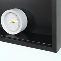 HOMCOM 5-Tier Wall Display Shelf Unit Cabinet w/ 4 Adjustable Shelves Glass Doors Home Office Ornaments 60x80cm Black(m-9)