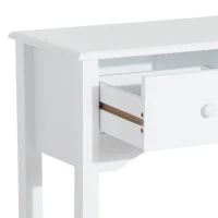 HOMCOM Mesa Consola Elegante Móvel de Entrada com 3 Gavetas 100x32x85cm Branco(m-7)