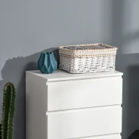 HOMCOM Chest of Drawers, 5 Drawers Storage Cabinet Floor Tower Cupboard for Bedroom Living Room, White(m-7)