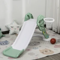 HOMCOM Kids Slide with Basketball Hoop Toddler Climber Freestanding Slider Playset(m-10)