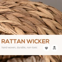 PawHut Patut pentru pisici cu inaltime din zambila de apa si fier cu perna detasabila si lavabila, 50x42x60 cm, maro(m-6)