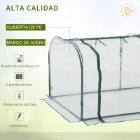 Outsunny Invernadero Caseta 300x100x80cm para Jardín Terraza Cultivo de Plantas Semilla Invernadero de Jardín Vivero Casero tipo Túnel Marco Acero y PVC(m-6)