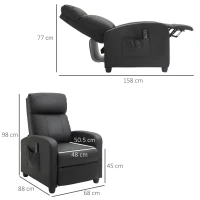 HOMCOM Fotoliu pentru relaxare cu masaj cu 8 moduri si 5 intensitati, cu suport pentru picioare si telecomanda, din piele PU, negru(m-3)