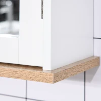 kleankin Bathroom Mirror Cabinet Wall Mounted Storage Cupboard with Double Door and Adjustable Shelf, White(m-8)