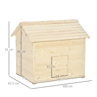 PawHut Wooden Duck House Poultry Coop for 2-4 Ducks with Openable Roof Raised Feet Air Holes Natural(m-3)