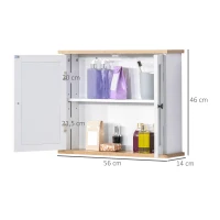 kleankin Bathroom Mirror Cabinet Wall Mounted Storage Cupboard with Double Door and Adjustable Shelf, White(m-3)
