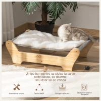 PawHut casuta pentru pisici, perna detasabila, 68x43x20cm(m-5)